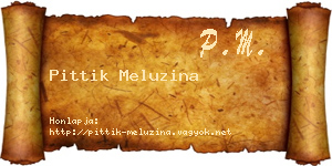 Pittik Meluzina névjegykártya